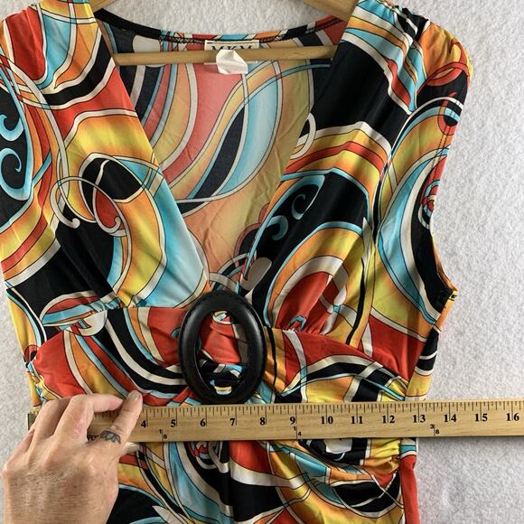 VTG Womens Psychedelic Tunic Top Sz M Groovy Y2K Slinky Disco 70s Costume - Picture 8 of 13